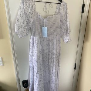 Hill House Nesli Nap Dress in NWT Pampelonne Paisley White size L